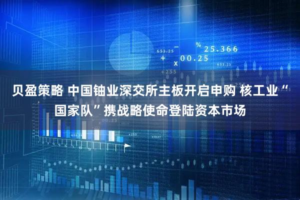 贝盈策略 中国铀业深交所主板开启申购 核工业“国家队”携战略使命登陆资本市场